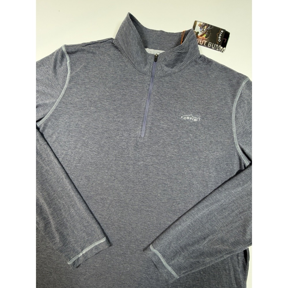 Orvis Trout Bum 1/4 Zip Long Sleeve Pullover Shirt Mens Size XL Gray Heather